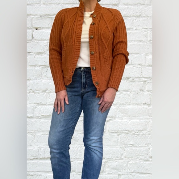 Women’s Woolrich Cardigan Pumpkin Orange Cotton Blend size medium - Picture 1 of 6